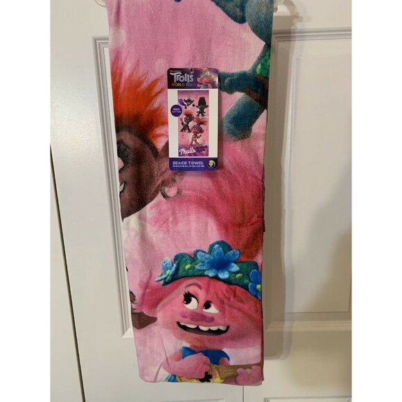 New Trolls II World‎ Tour Cotton 28 x 58 Beach Towel Soft Swimming Pool Bath - Picture 3 of 6